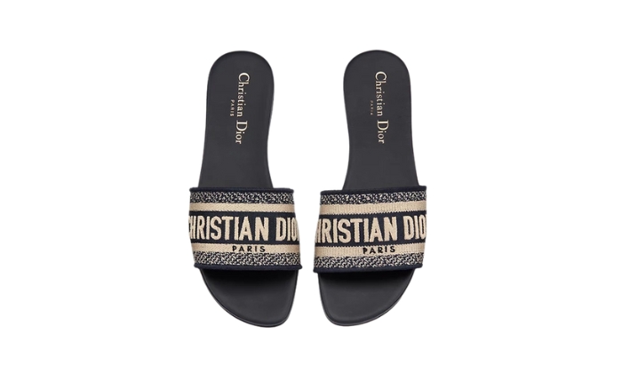 Ciabatte Cotone ricamato blu intenso miniatura 3 su DripMilan
