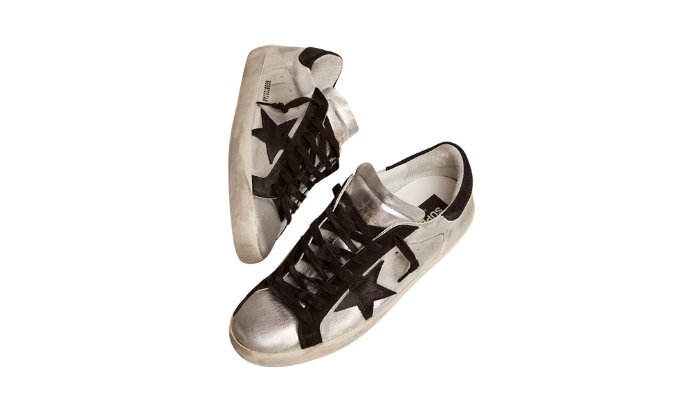Golden Goose Super-Star in silver leather miniatura 4 su DripMilan