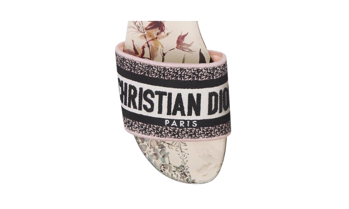 Ciabatte Cotone ricamato con motivo Millefiori bianco miniatura 4 su DripMilan