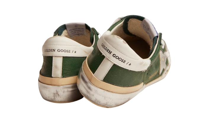 Golden Goose Super-Star in green leather and multifoxing miniatura 4 su DripMilan