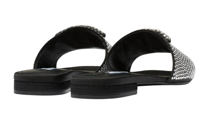 Ciabatte Ciabatte Raso Nero Con Cristalli miniatura 4 su DripMilan