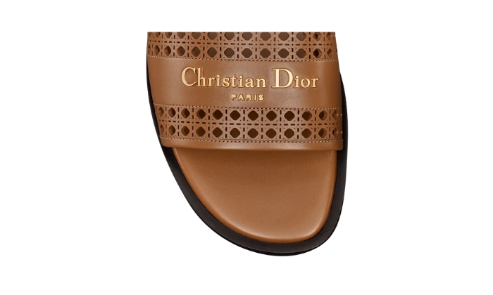 Ciabatte Pelle di vitello color cammello con motivo miniatura 4 su DripMilan