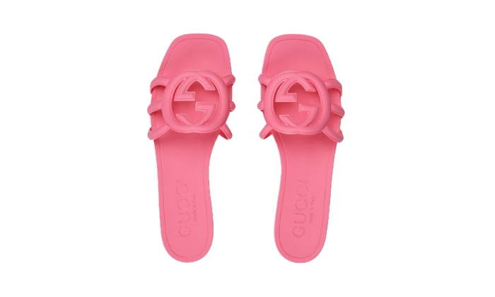 Ciabatte Ciabatta Con Logo G Intrecciate Rosa Scuro miniatura 4 su DripMilan