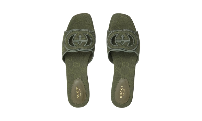 Ciabatte Ciabatta Con Logo G Intrecciate Verde miniatura 4 su DripMilan