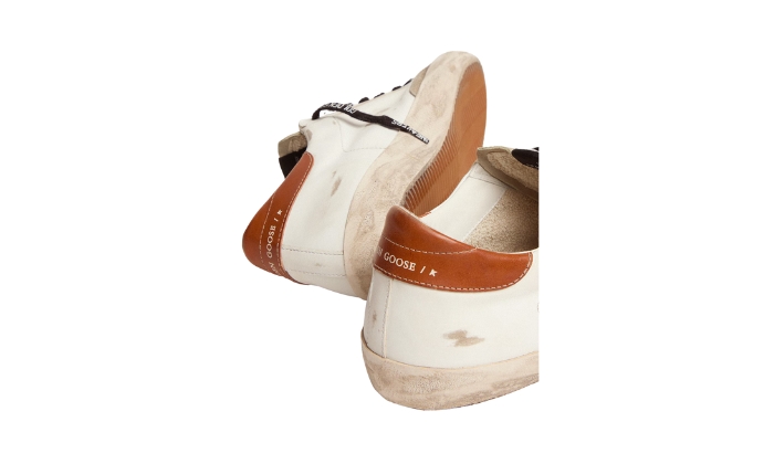 Golden Goose Super-Star with star in olive green canvas miniatura 4 su DripMilan