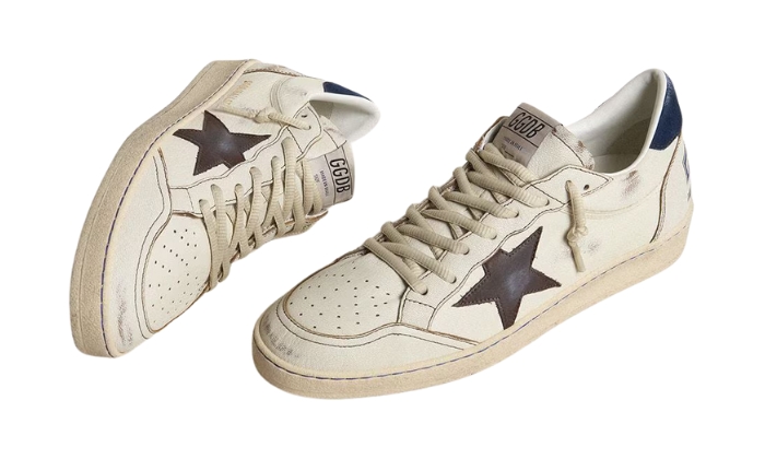 Golden Goose Ball Star Black Star and Blue Suede - Retro View | DripMilan Shop