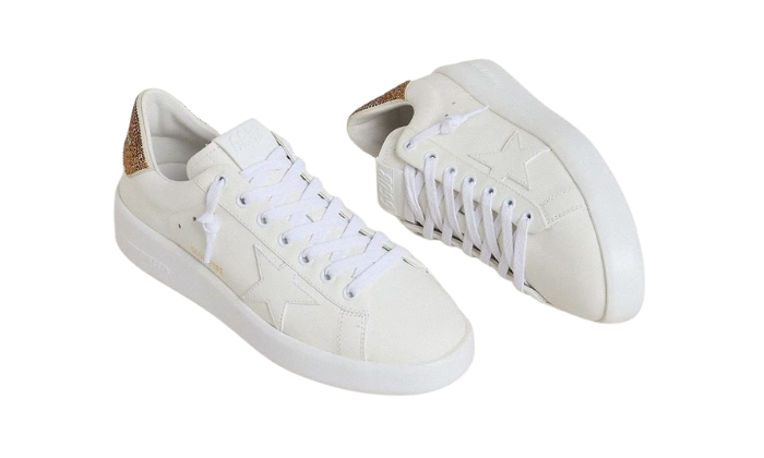 Golden Goose Purestar con stella in pelle bianca e marrone - Retro View | DripMilan Shop