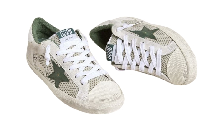 Golden Goose Super-Star LTD in pelle scamosciata bianca - Retro View | DripMilan Shop