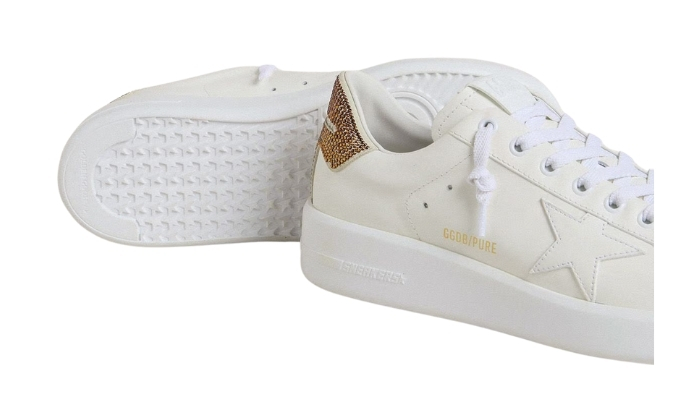Golden Goose Purestar con stella in pelle bianca e marrone miniatura 4 su DripMilan