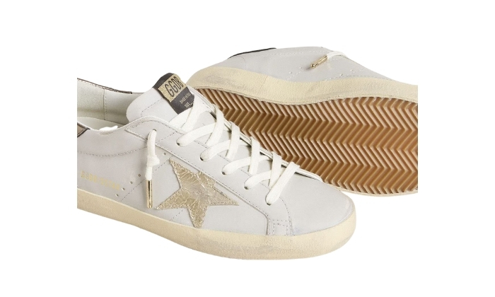 Golden Goose Super-Star con stella in pelle crackle miniatura 4 su DripMilan