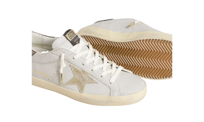 Golden Goose Super-Star con stella in pelle crackle miniatura 4 su DripMilan