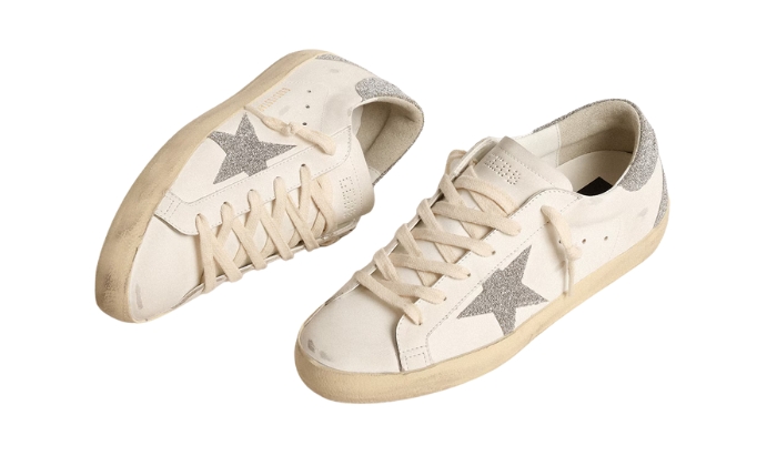 Golden Goose Super-Star Con Stella E Talloncino Swarovski Argento - Retro View | DripMilan Shop