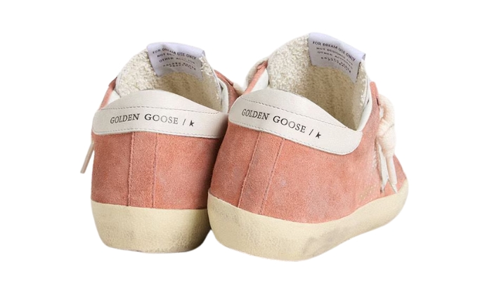 Golden Goose Super-Star in camoscio corallo con bianco miniatura 4 su DripMilan