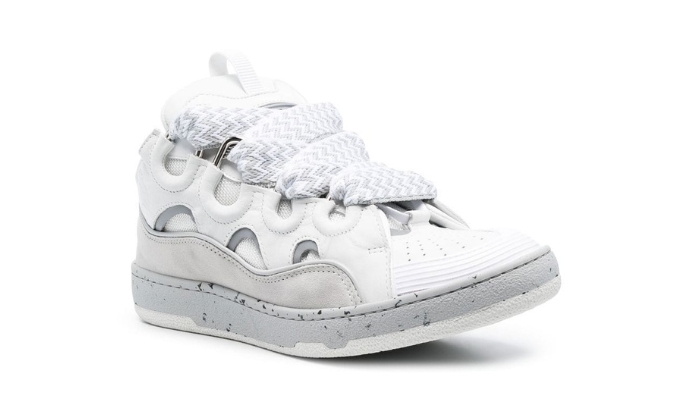 Lanvin Sneaker Curb Bianca e Grigia - Retro View | DripMilan Shop