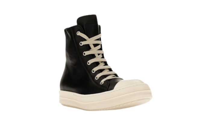 Rick Owens Hollywood High Black Milk Leather - Retro View | DripMilan Shop