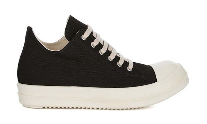 Rick Owens Milk Black Low Sneaker - Retro View | DripMilan Shop