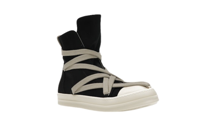 Rick Owens Hexa High Black Pearl Milk Fat Lace - Retro View | DripMilan Shop