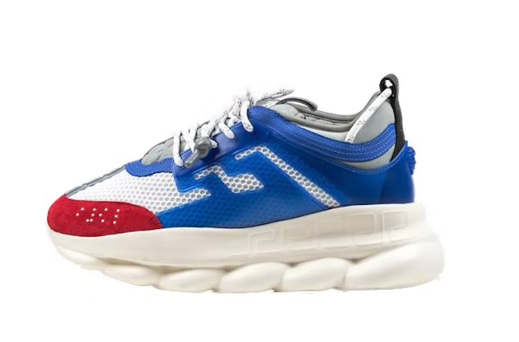 Versace Chain Reaction White Blue Red originali su DripMilan | Sneaker Autentiche