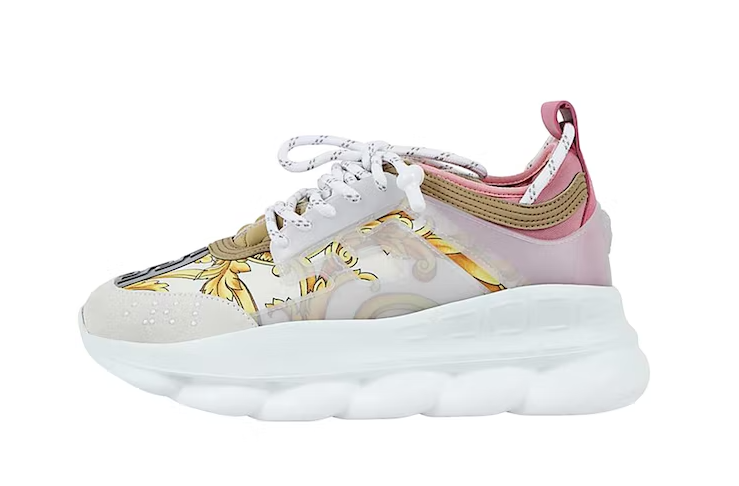 Versace Chain Reaction White Pink Yellow Barocco (W) originali su DripMilan | Sneaker Autentiche