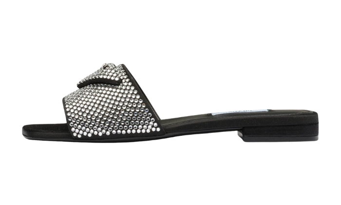 Ciabatte Ciabatte Raso Nero Con Cristalli originali su DripMilan | Sneaker Autentiche