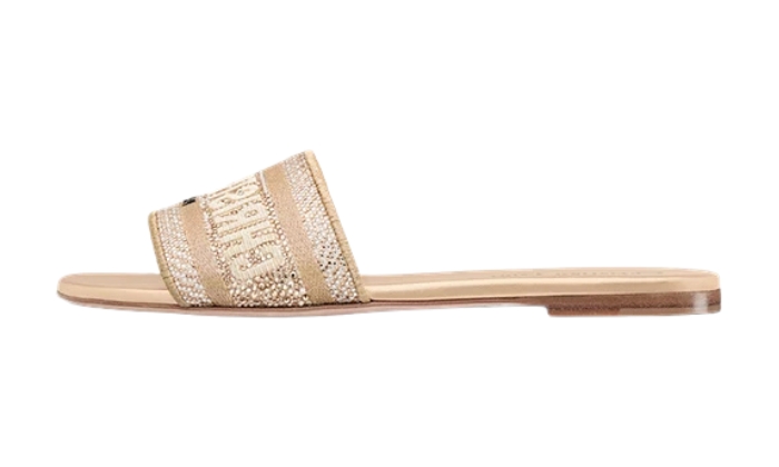 Ciabatte Cotone ricamato con filo metallizzato e strass originali su DripMilan | Sneaker Autentiche