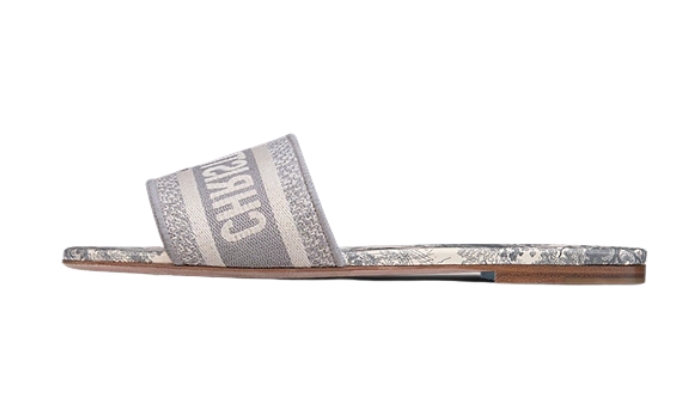 Ciabatte Cotone ricamato e motivo Toile de Jouy grigi originali su DripMilan | Sneaker Autentiche
