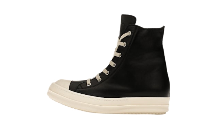 Rick Owens Hollywood High Black Milk Leather originali su DripMilan | Sneaker Autentiche