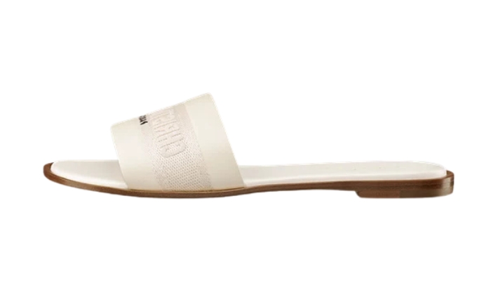 Ciabatte Pelle di vitello e cotone ricamato bianchi originali su DripMilan | Sneaker Autentiche