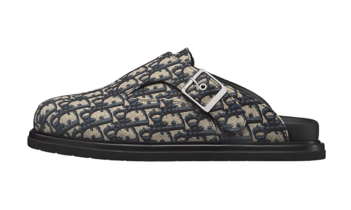 Ciabatte Sabot Aqua Jacquard Oblique beige e nero originali su DripMilan | Sneaker Autentiche