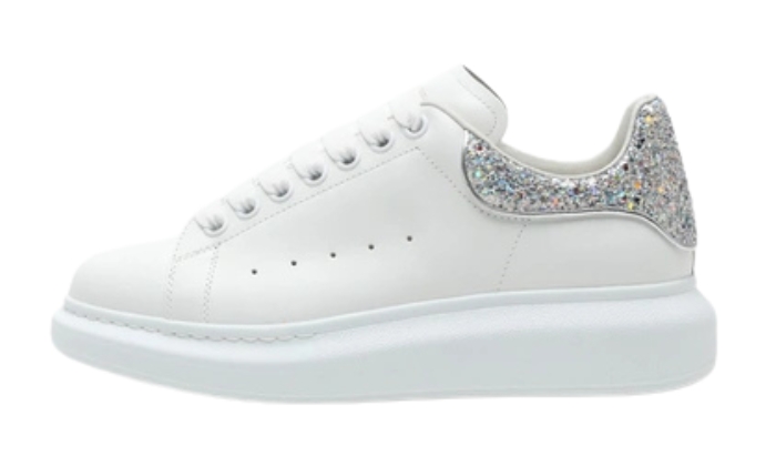 Alexander McQueen Scarpe da ginnastica oversize bianche con glitter originali su DripMilan | Sneaker Autentiche