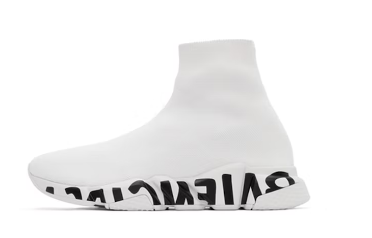 Balenciaga Speed Graffiti Trainers White Black originali su DripMilan | Sneaker Autentiche