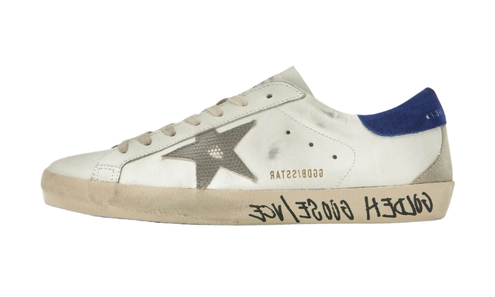 Golden Goose Super-Star bianco blu serpente originali su DripMilan | Sneaker Autentiche