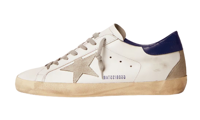Golden Goose Super-Star con stella in suede e tallone blu originali su DripMilan | Sneaker Autentiche