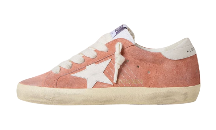 Golden Goose Super-Star in camoscio corallo con bianco originali su DripMilan | Sneaker Autentiche