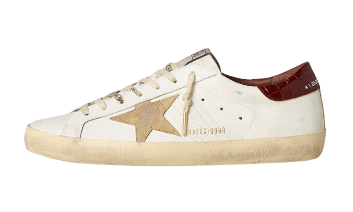 Golden Goose Super-Star Red croc-print leather heel tab originali su DripMilan | Sneaker Autentiche