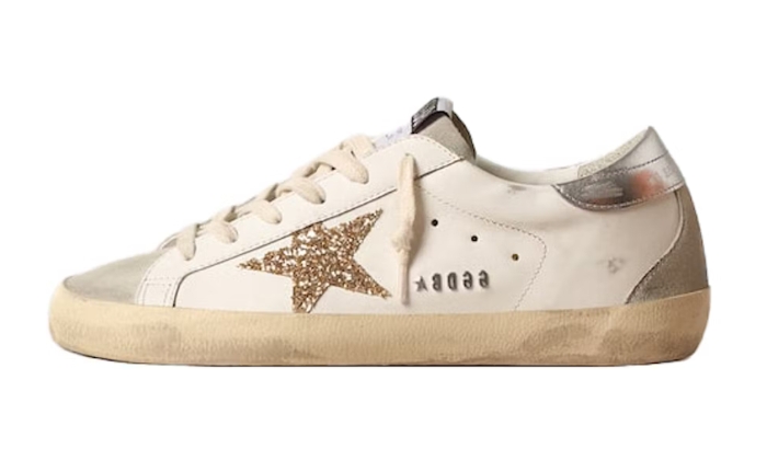 Golden Goose Super-Star White Ice Gray Gold Glitter (donna) originali su DripMilan | Sneaker Autentiche