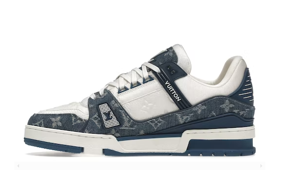 Louis Vuitton Trainer Monogram Denim White Blue originali su DripMilan | Sneaker Autentiche