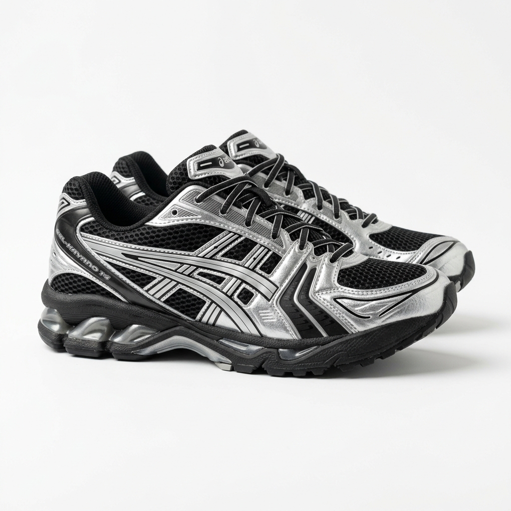 ASICS Asics GEL-Kayano 14 Metallic Silver Black abbinata su DripMilan | Sneaker Originali