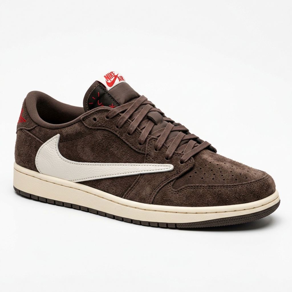 Air Jordan Travis Scott x Air Jordan 1 Low OG Velvet Brown abbinata su DripMilan | Sneaker Originali